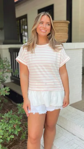The Petal Pink Striped Top