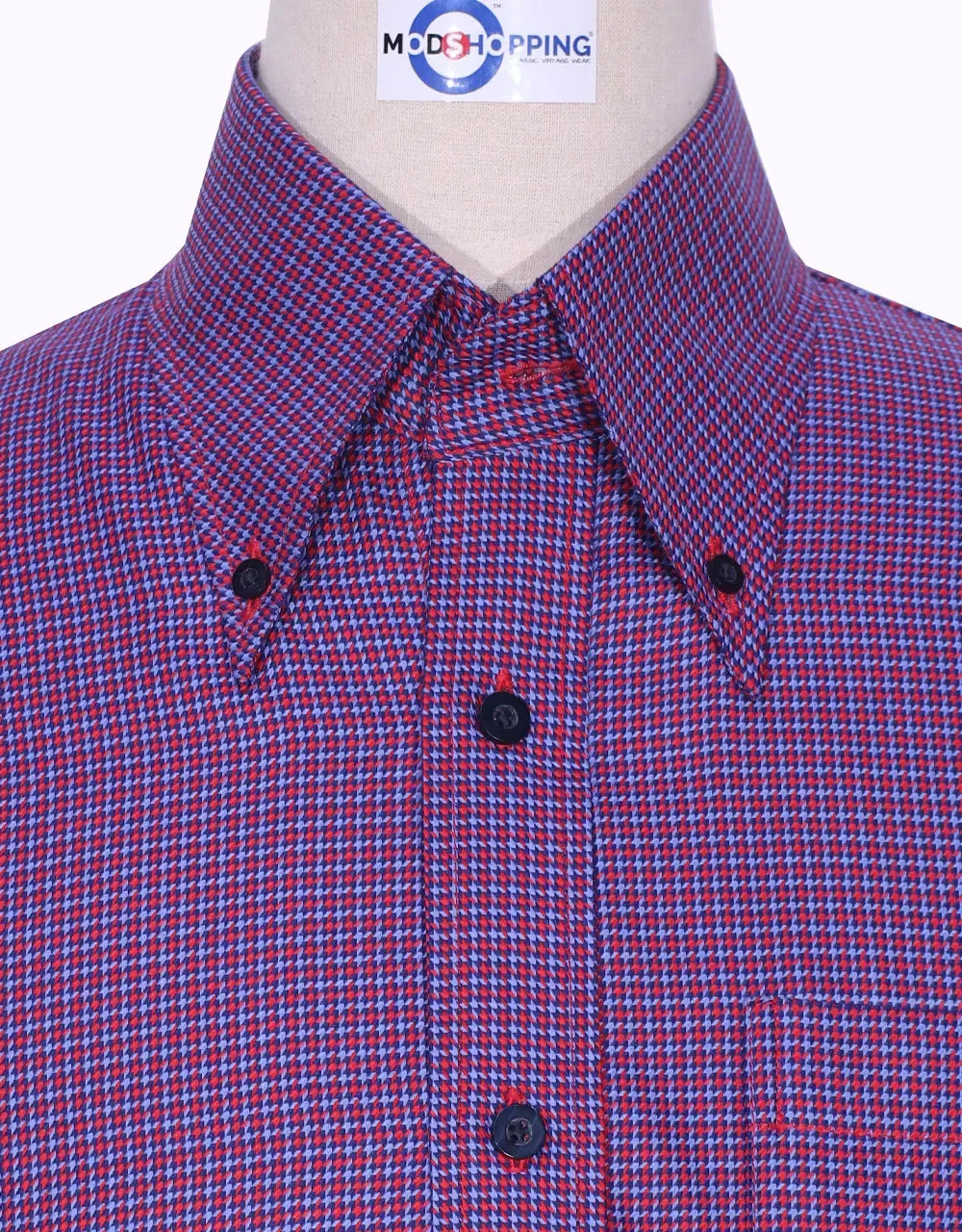This Shirt Only -  Red Houndstooth Shirt Size M for Men