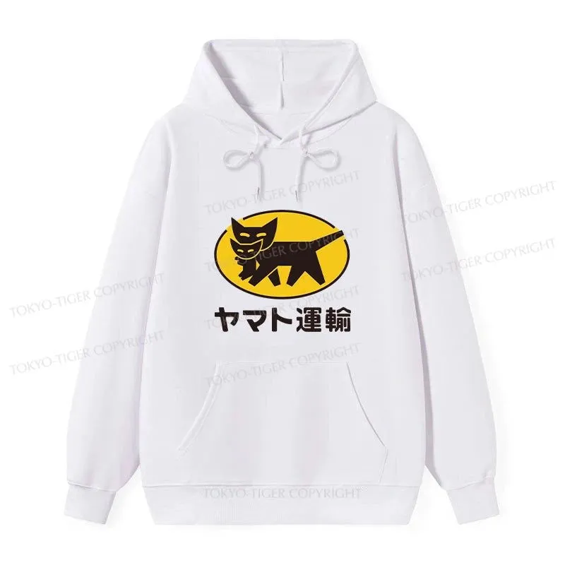 Tokyo-Tiger Black Cat Transport Pattern Japanese Classic Hoodie