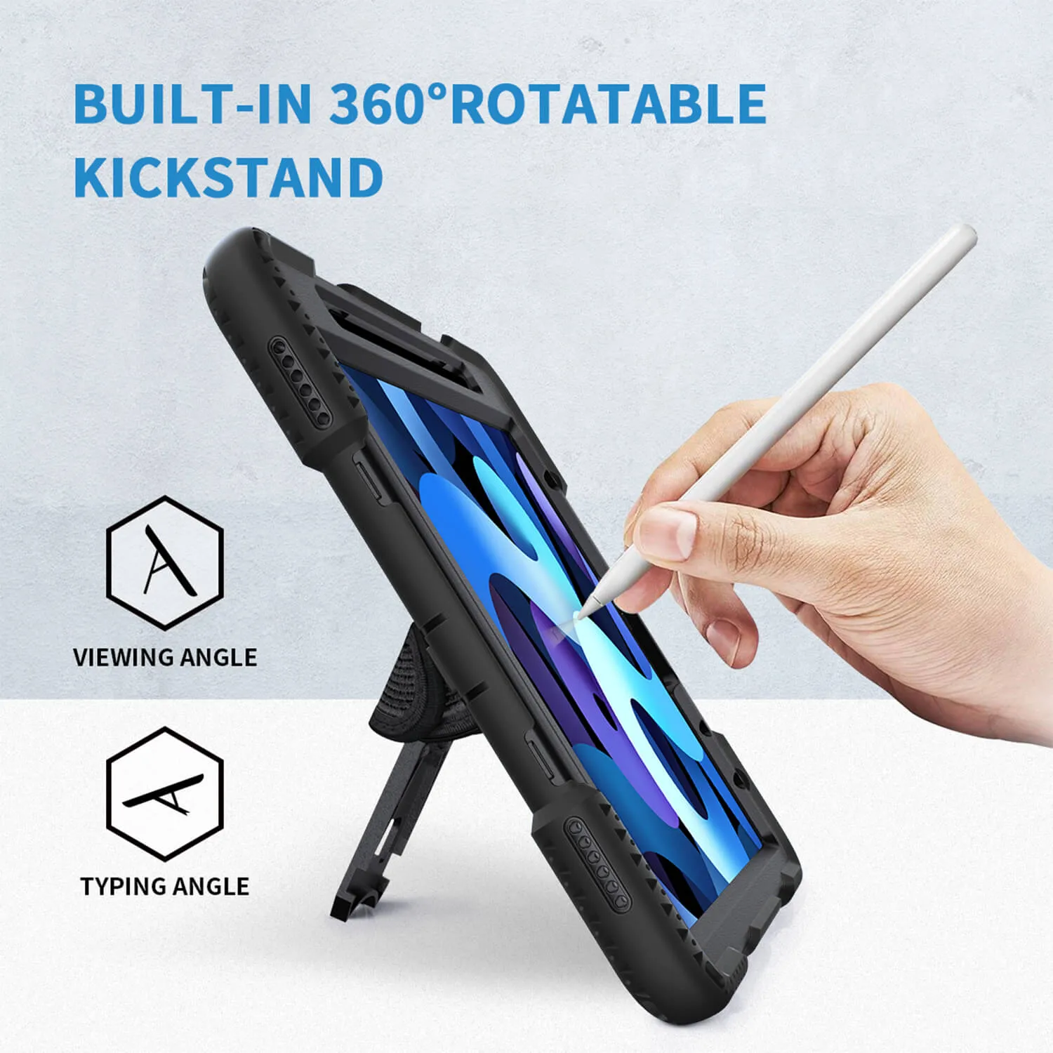 Tough On iPad Air 5 / Air 4 10.9" Case Rugged Protection Black