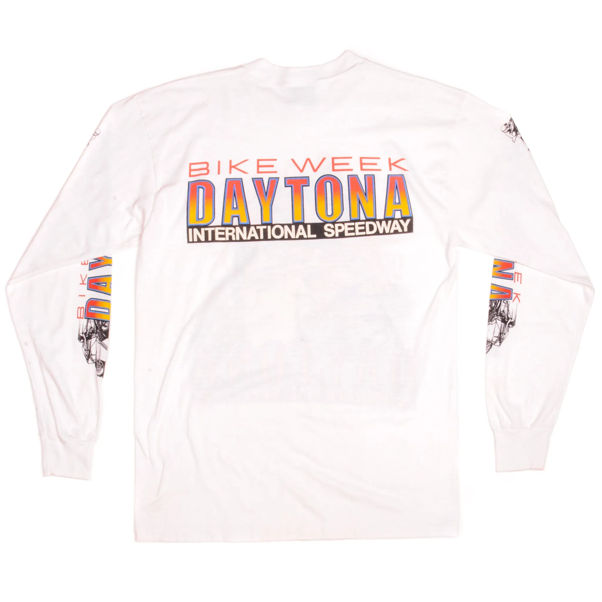 VINTAGE DAYTONA BIKE WEEK LONG SLEEVES TEE SHIRT 1990s SIZE MEDIUM MADE IN USA