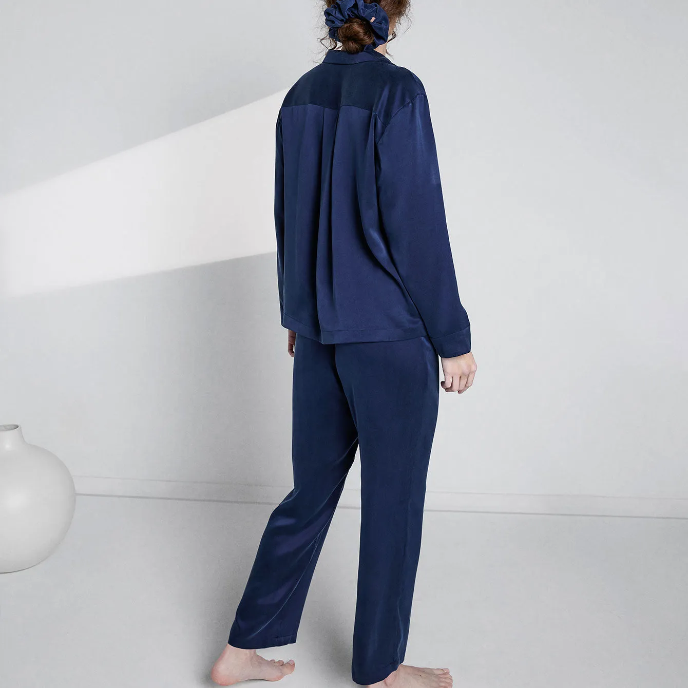 Washable Silk Long Sleeve Pant Set