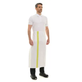 White Apron with Lime Stripe 35.43 inch - MANELLI