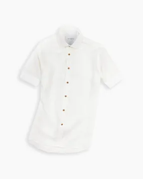 White Linen Short Sleeve Shirt