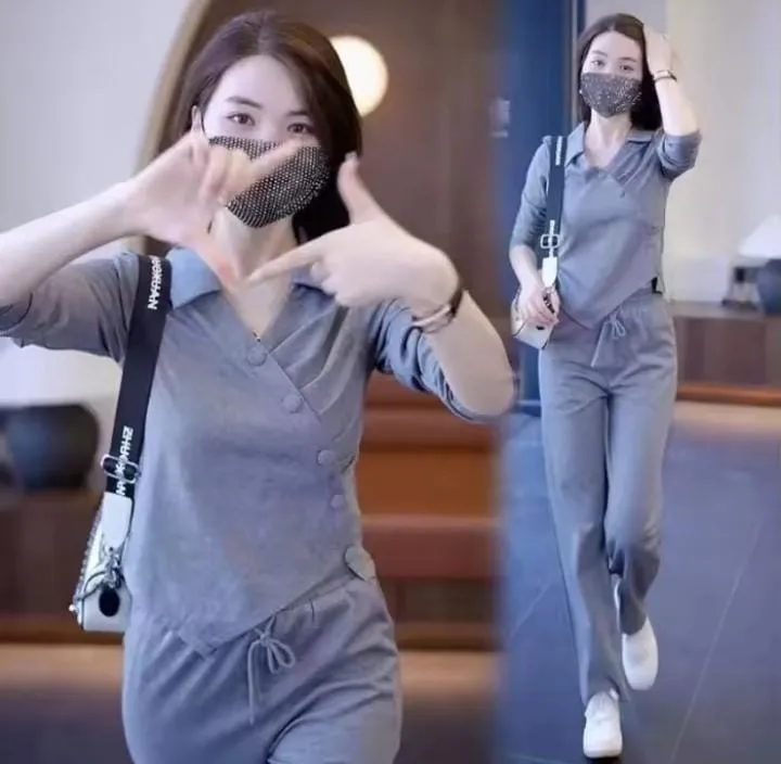 Women's Loose Pants Two Piece Set    569596